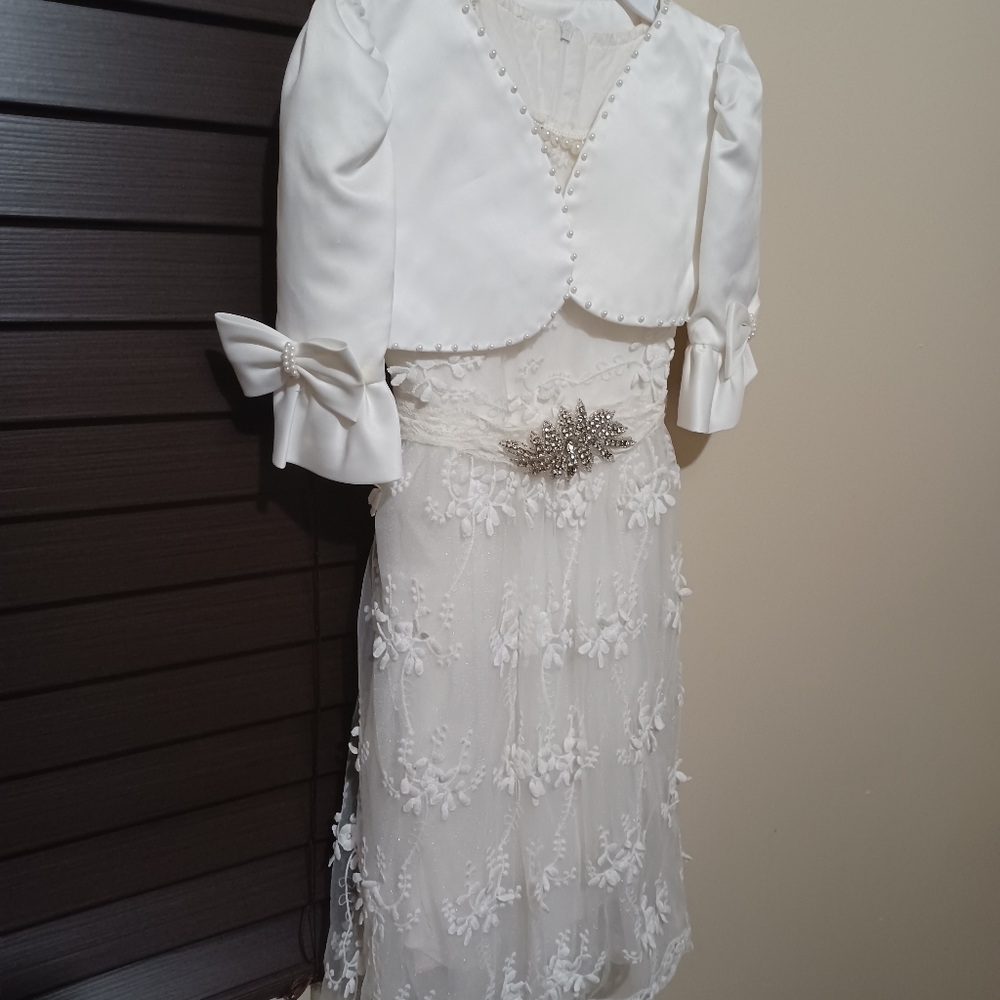 Kids boutique dress Sz 6...flower girl style with matching stylish bolero jacket
